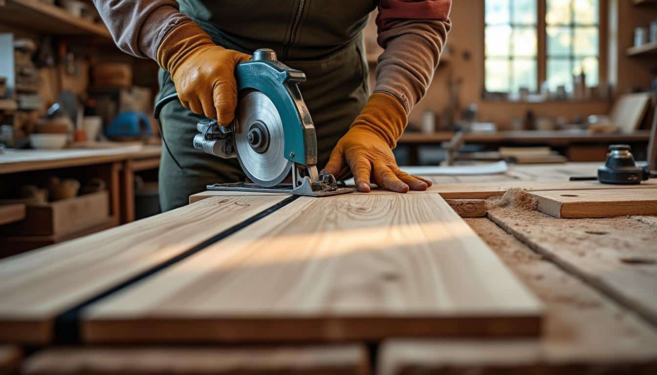 Illustration: Comprendre la scie circulaire équipée d’un rail de guidage : fonctionnement et spécificités