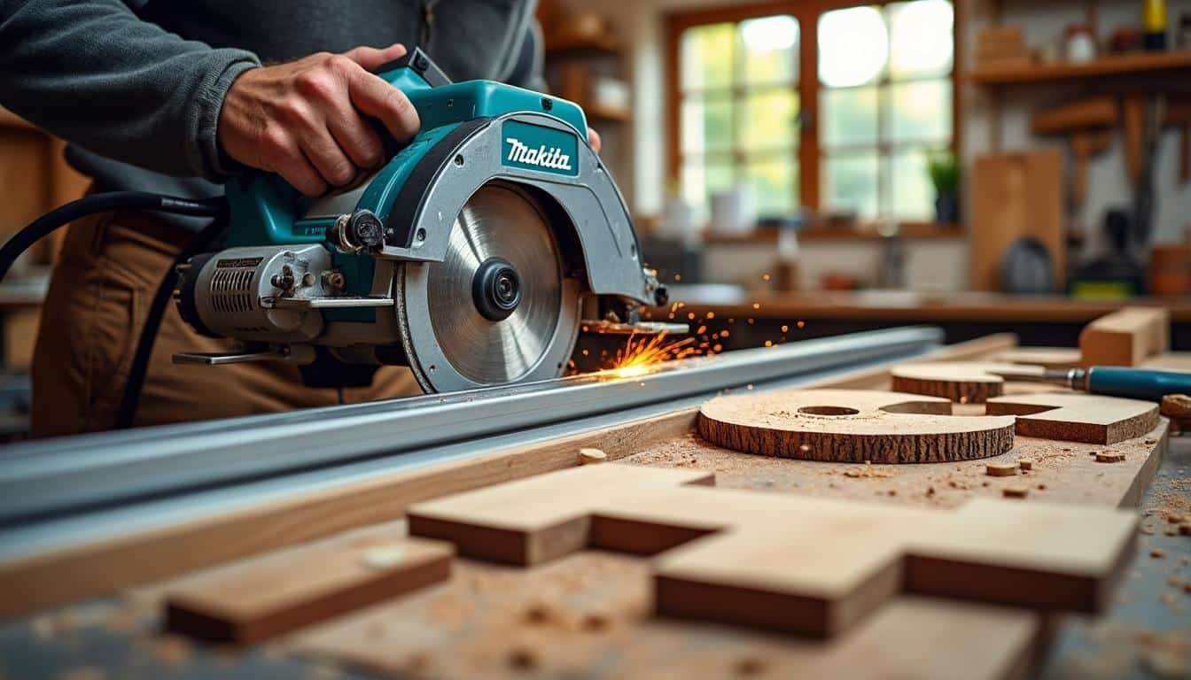 Illustration: Pourquoi le rail de guidage est-il un accessoire indispensable pour votre scie circulaire Makita ?