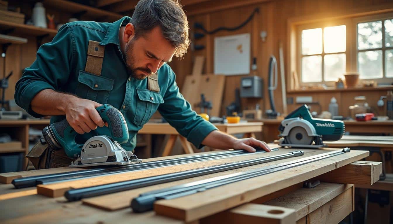 Illustration: Comment choisir le bon rail de guidage pour votre scie circulaire Makita selon vos besoins ?