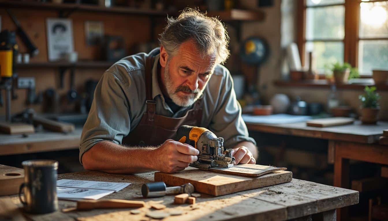 Illustration: Pourquoi choisir une scie à onglet d’occasion ? Avantages et précautions