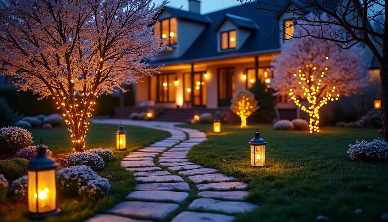Illustration: Comment sublimer votre jardin avec des décorations extérieures de Noël lumineuses