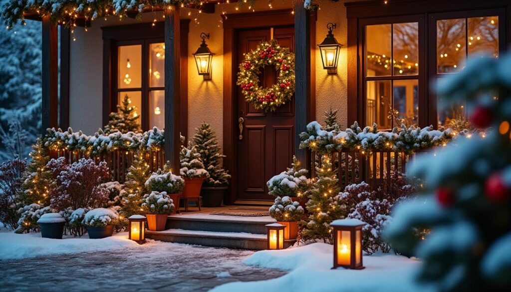 Décorations extérieures de Noël : idées lumineuses et durables