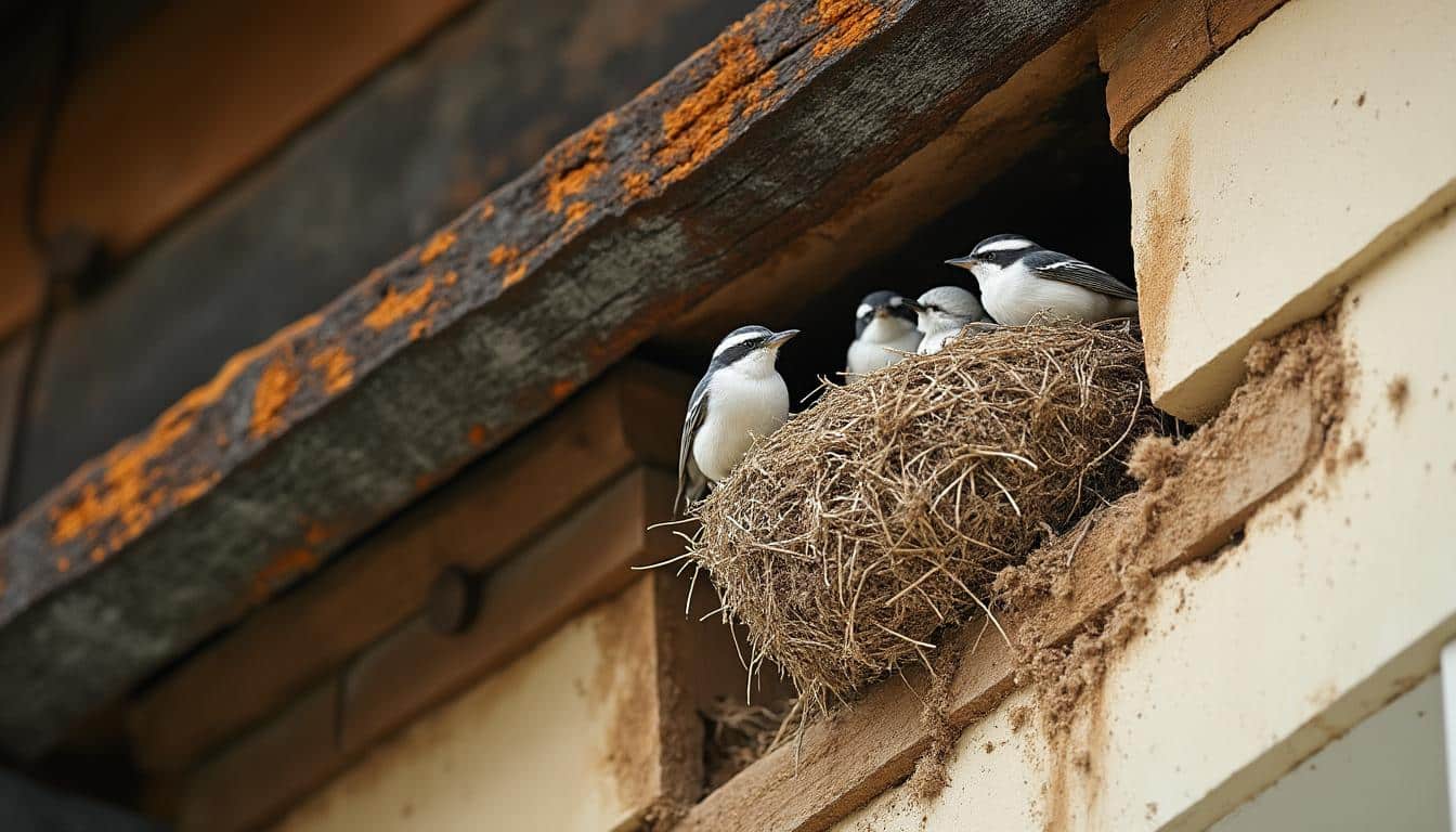 Illustration: Pourquoi les oiseaux choisissent-ils un endroit sous la toiture pour nicher ?